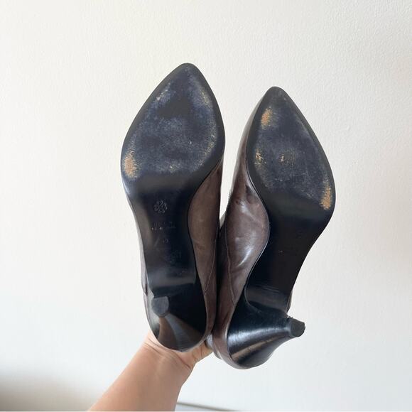 Day Birger et Mikkelsen Leather Ankle Booties Gray Brown Woman size 38 - Picture 8 of 9